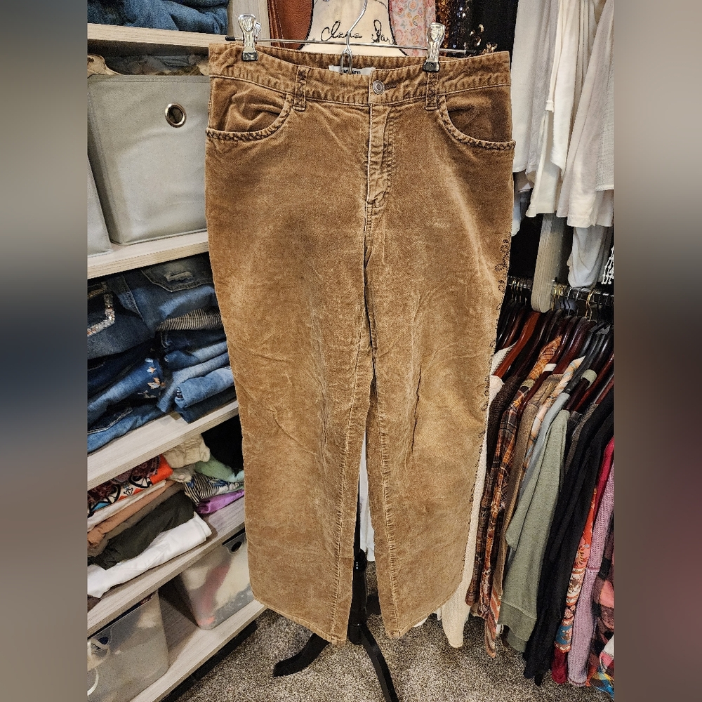 Acorn Tan Straight Leg Corduroy Pants
